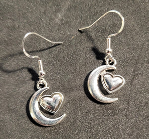Moon & Heart Earrings