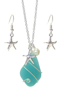 Sea Glass and Starfish Jewelry Set