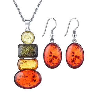 Amber Necklace & Earring Set
