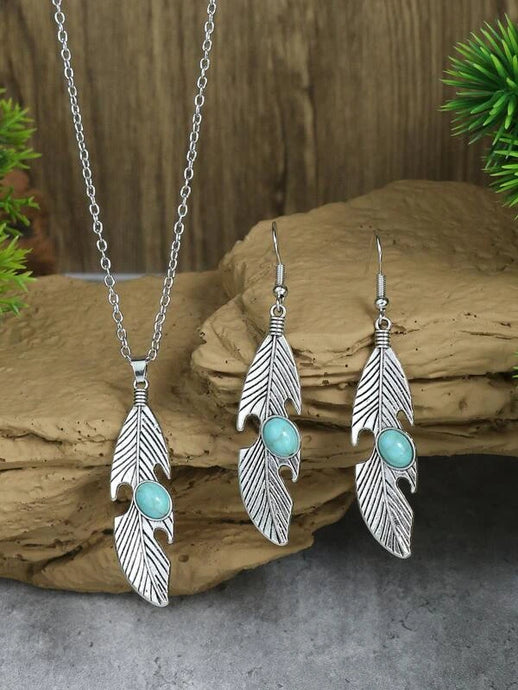 Feather & Turquoise Jewelry Set