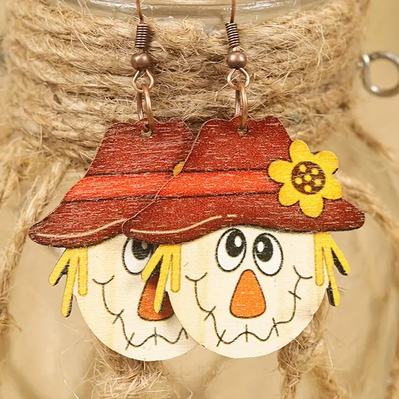 Scarecrow Sunflower Dangle Earrings