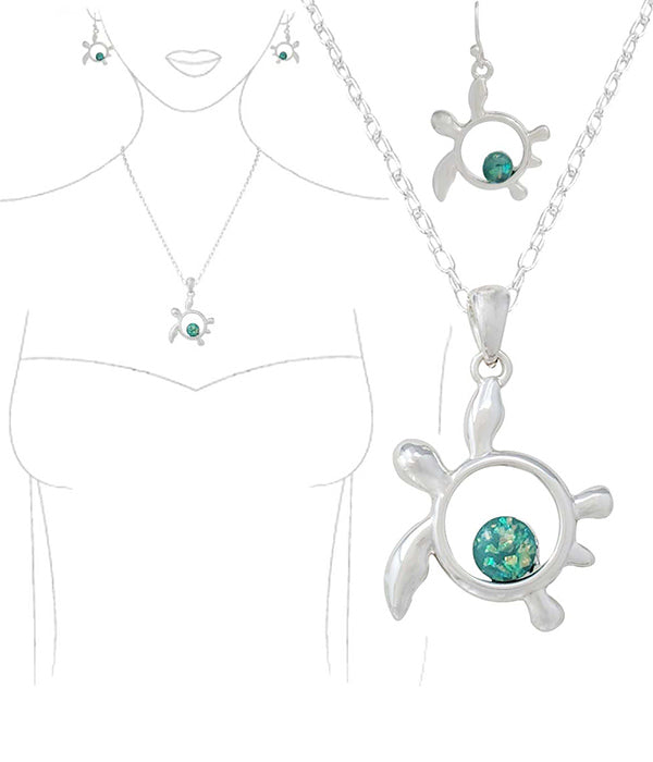 Turtle Opal Jewelry Set