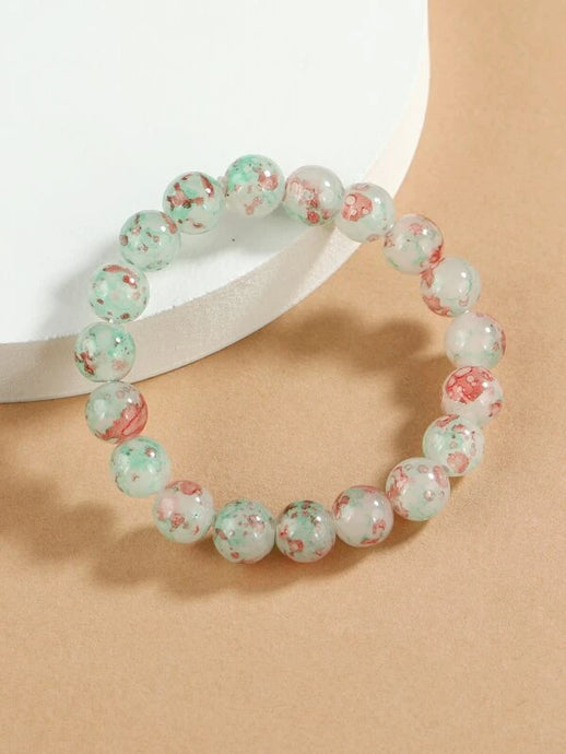 Marble Glass Bead Bracelet