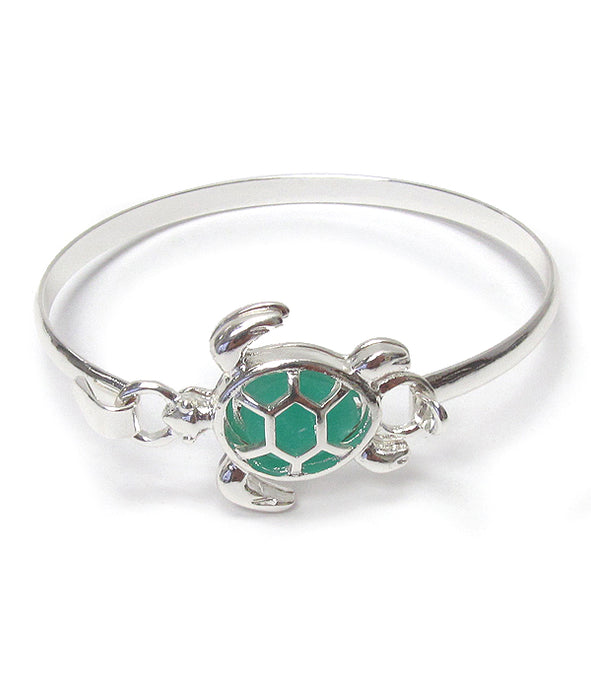 Floating Sea Glass Turtle Bracelet