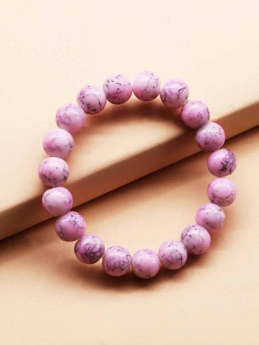 Pink Glass Bead Bracelet