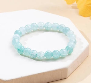 Baby Blue Glass Bead Bracelet