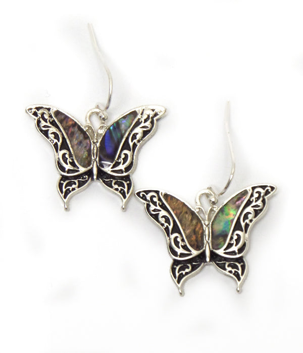 Abalone Butterfly Earrings