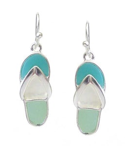 Sea Glass Flip Flop Earrings