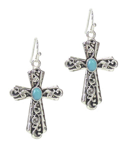 Turquoise Cross Earrings