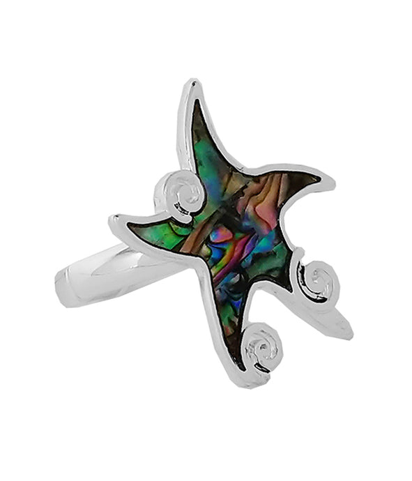 Abalone Starfish Stretch Ring