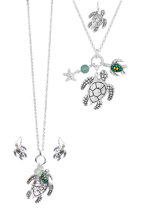 Turtle Charm Jewelry Set