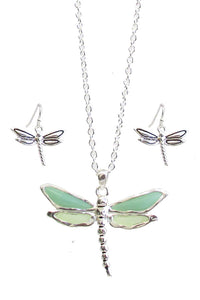 Dragonfly & Sea Glass Jewelry Set